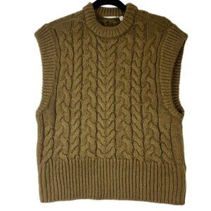 Cloth by Design Sweater Vest Womens Size S Cable-Knit Dark Academia